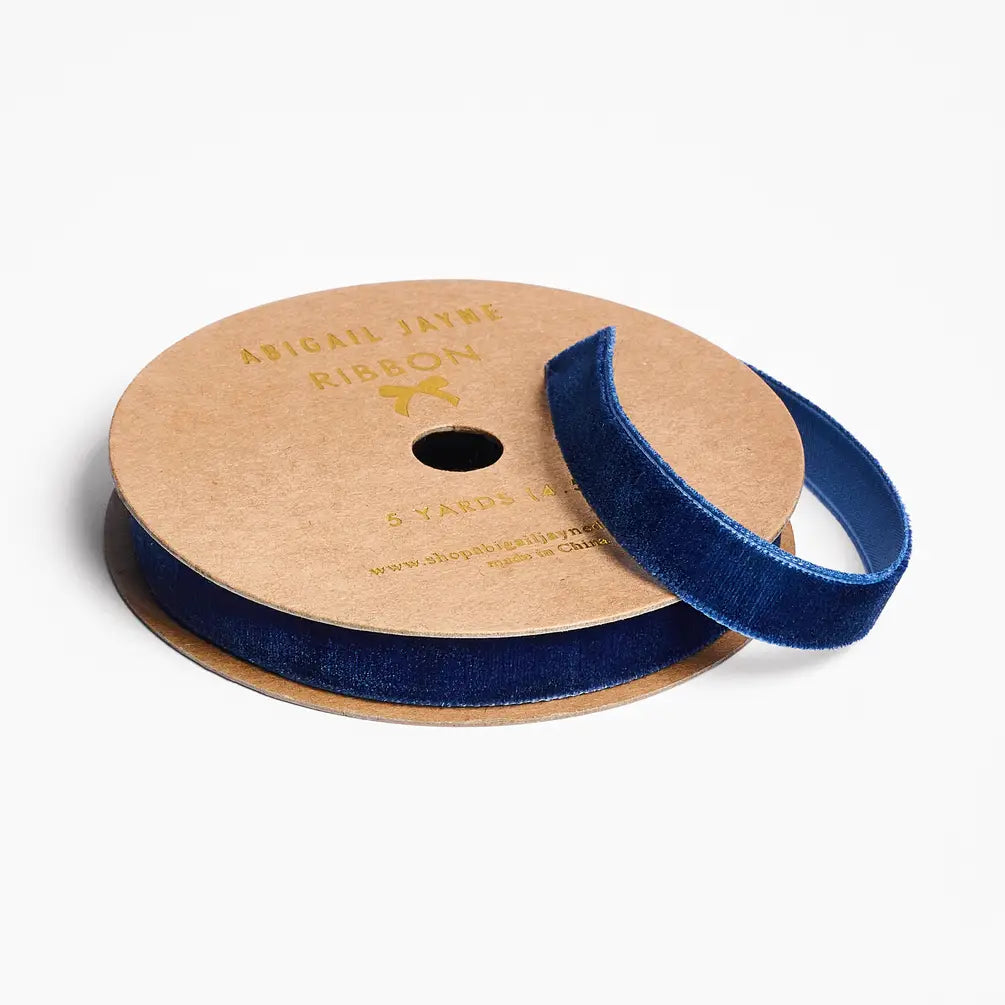 Navy Blue Velvet Ribbon