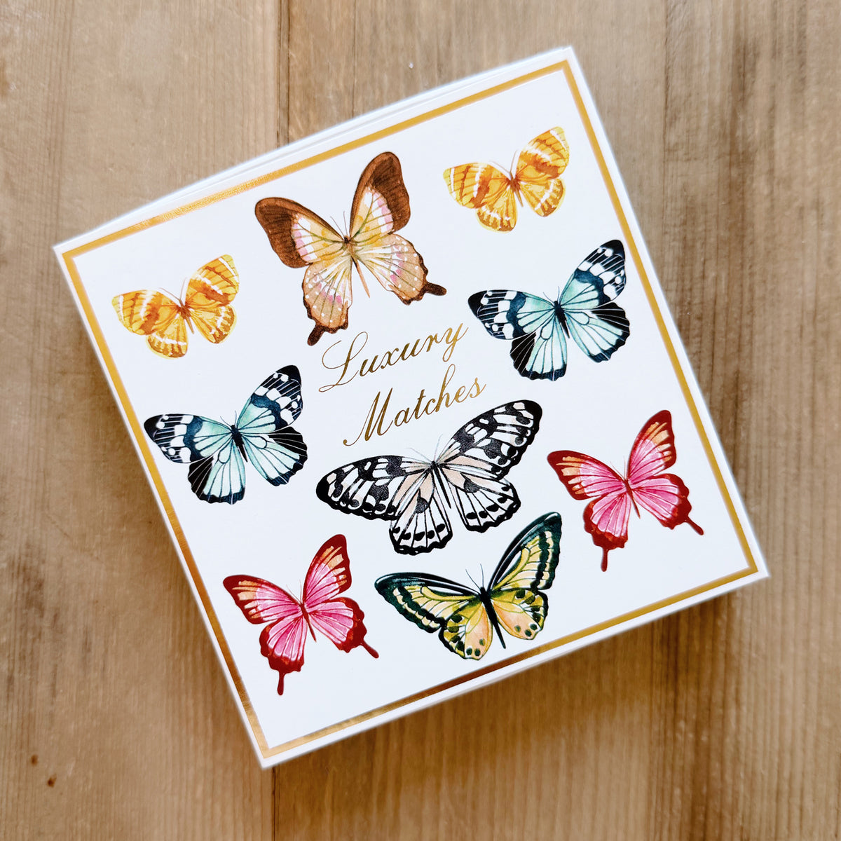 Luxury Botanical Butterfly 4" Square Safety Matches