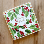Luxury Holly Berry Holiday 4" Square Safety Matches