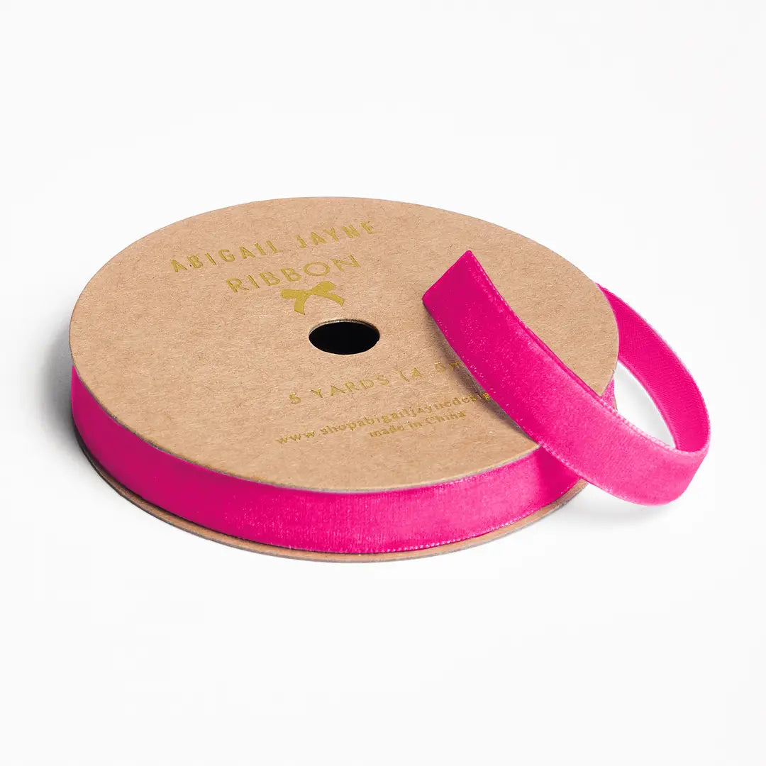 Peony Pink Velvet Ribbon