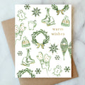 Snowflakes and Skates Holiday Card