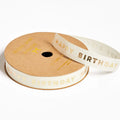 Happy Birthday Cream Grosgrain Ribbon