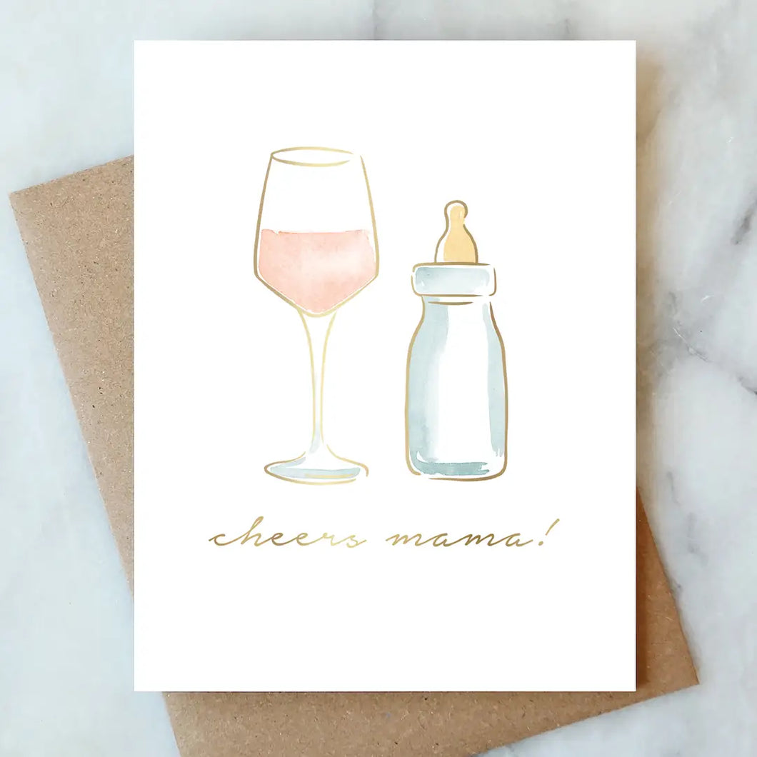 Bottle and Wine Baby Card