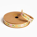 Pink Vine Floral Woven Ribbon