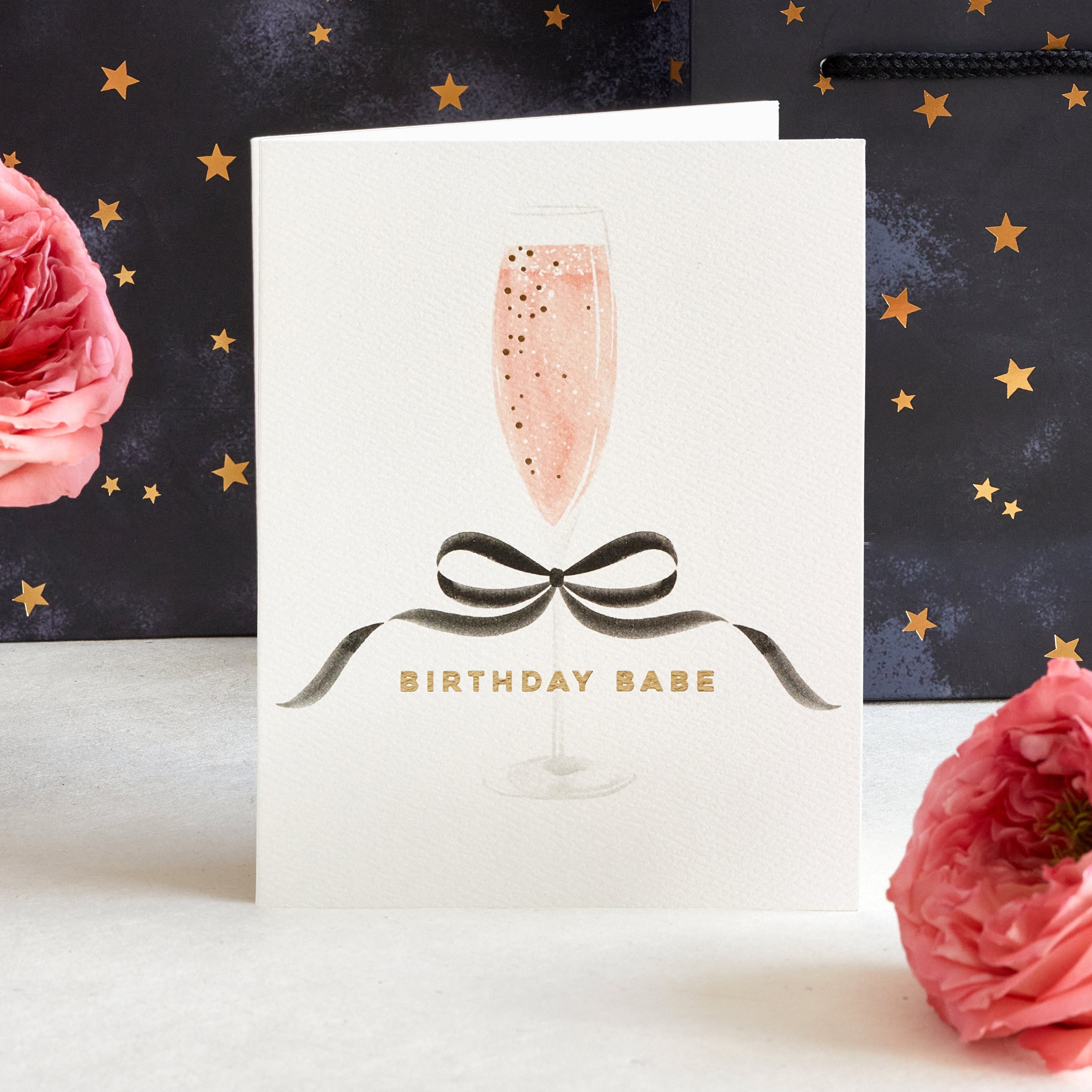 Bow Rosé Birthday Babe Card