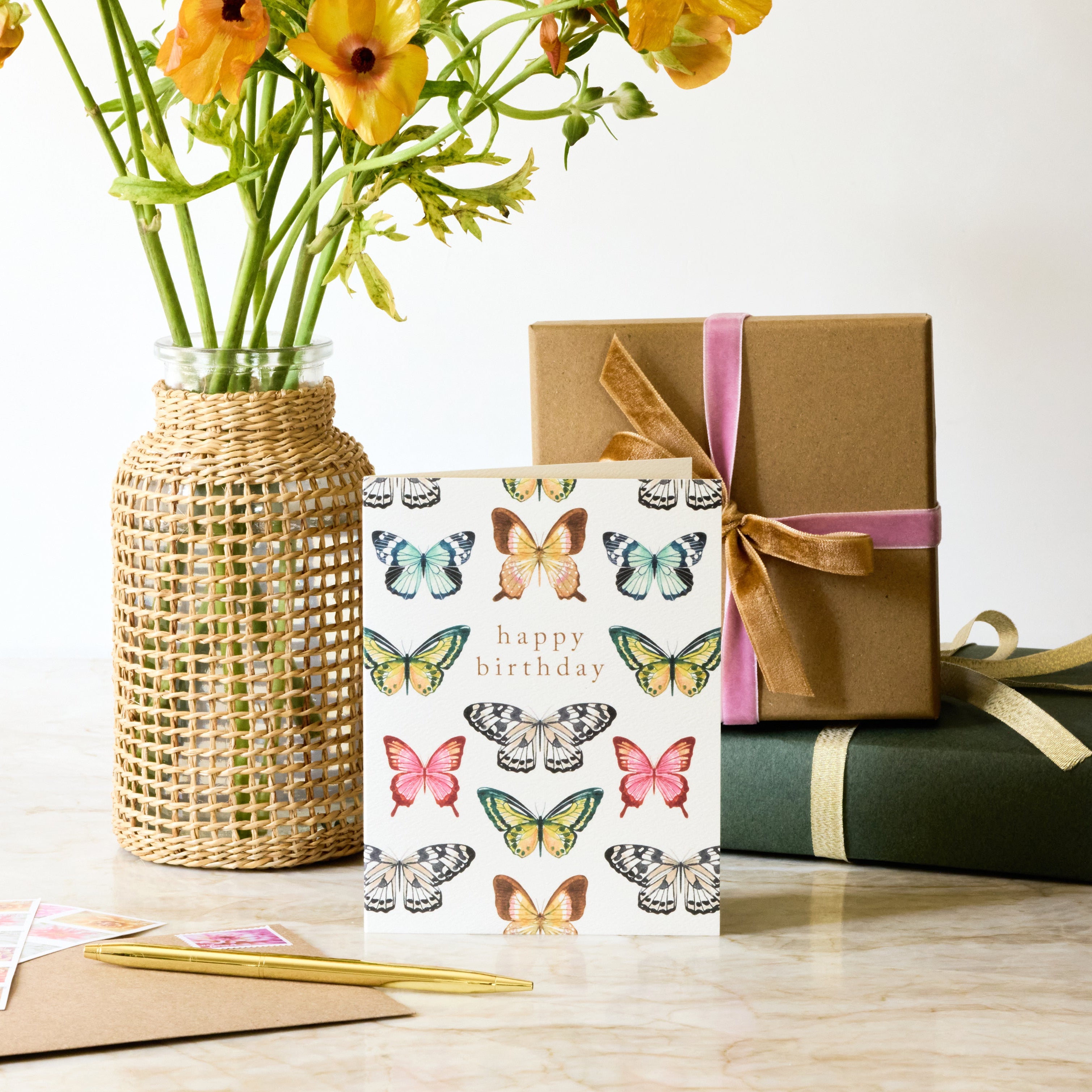 Botanical Butterfly Birthday Card