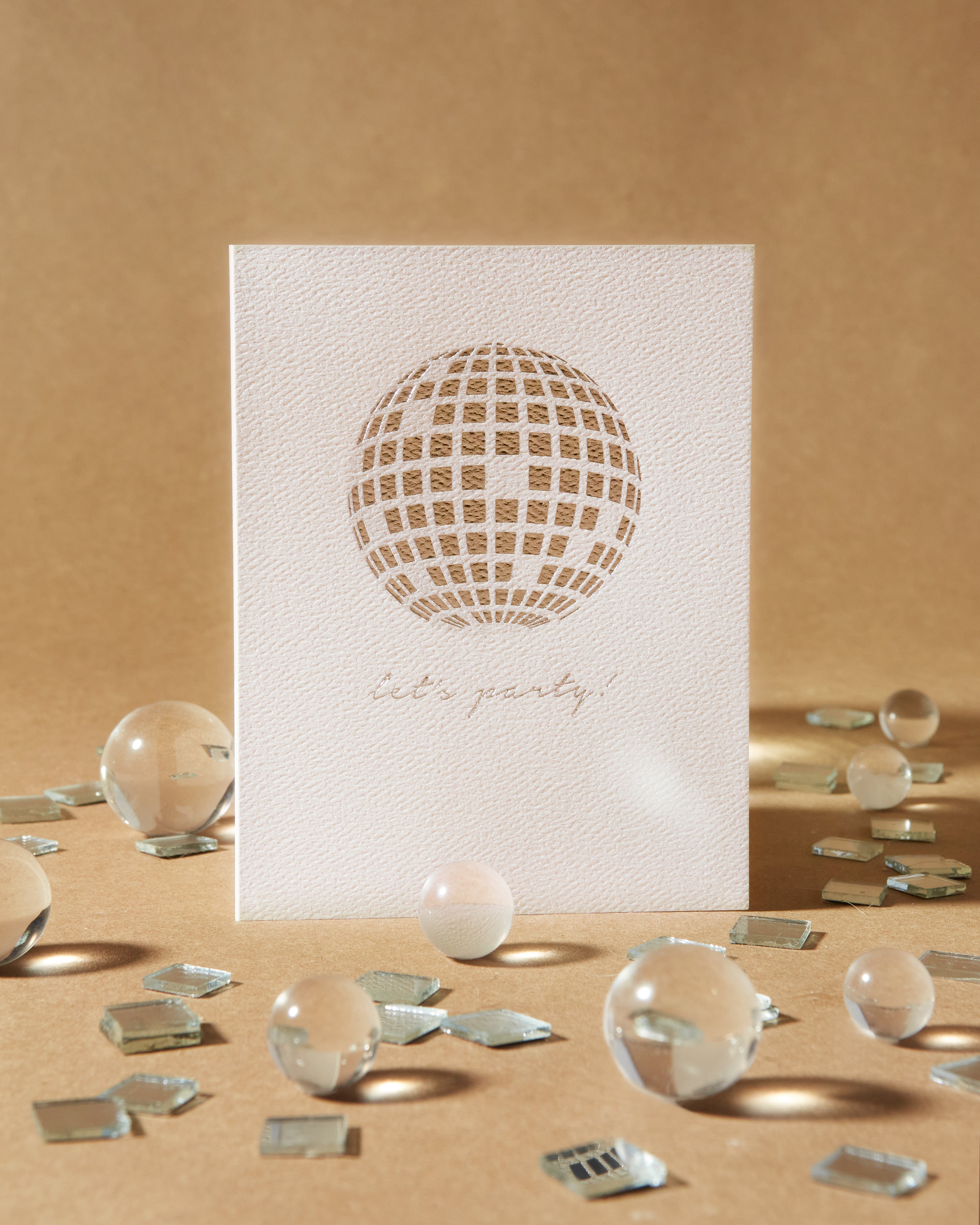 Disco Ball Let's Party Card