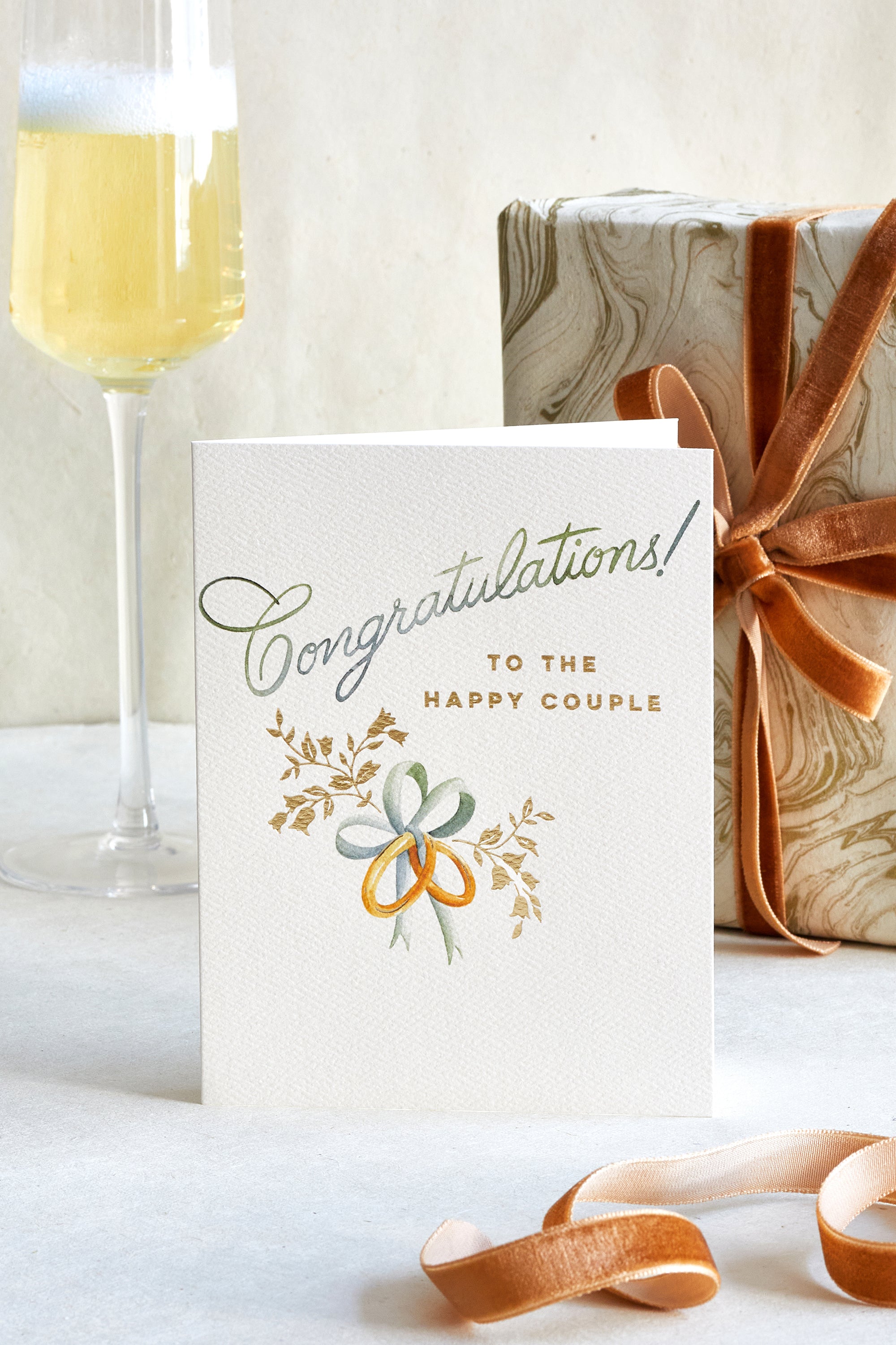 Wedding Rings Congratulations Card