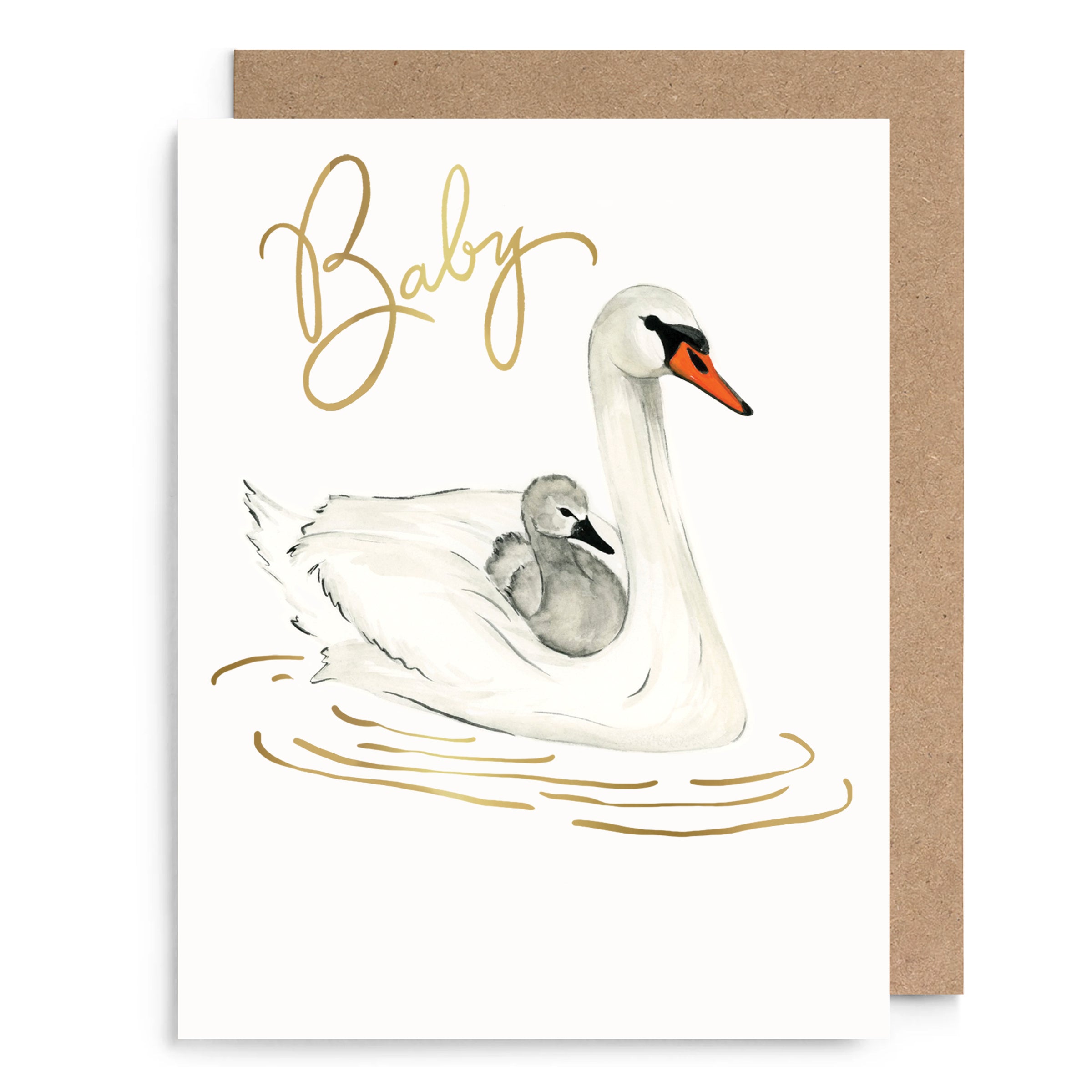 Swans Baby Card