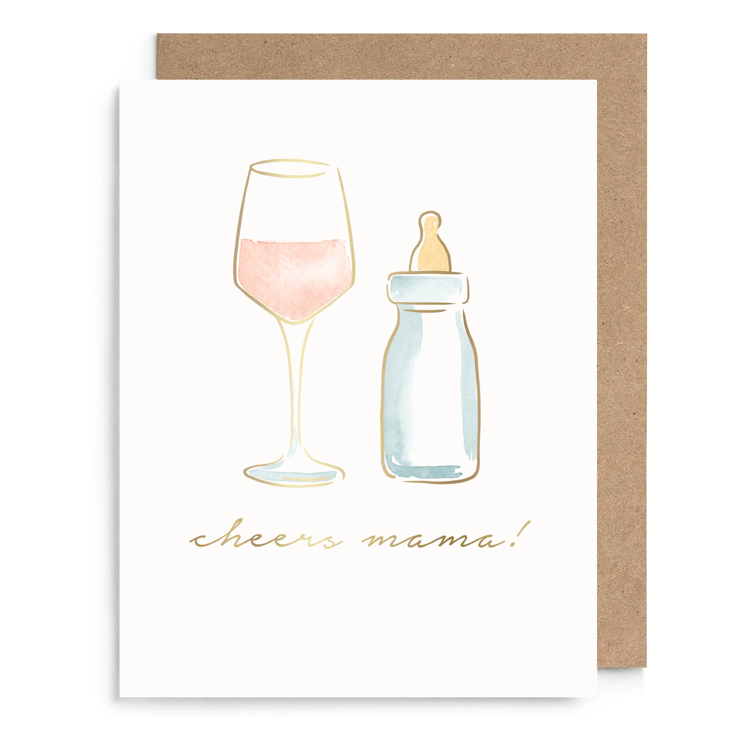 Bottle and Wine Baby Card