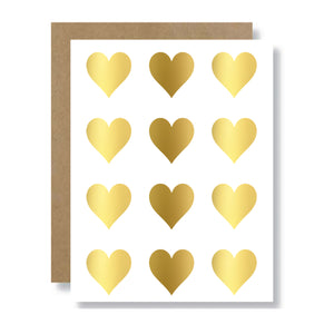 Gold Hearts Enclosure Stickers - 36