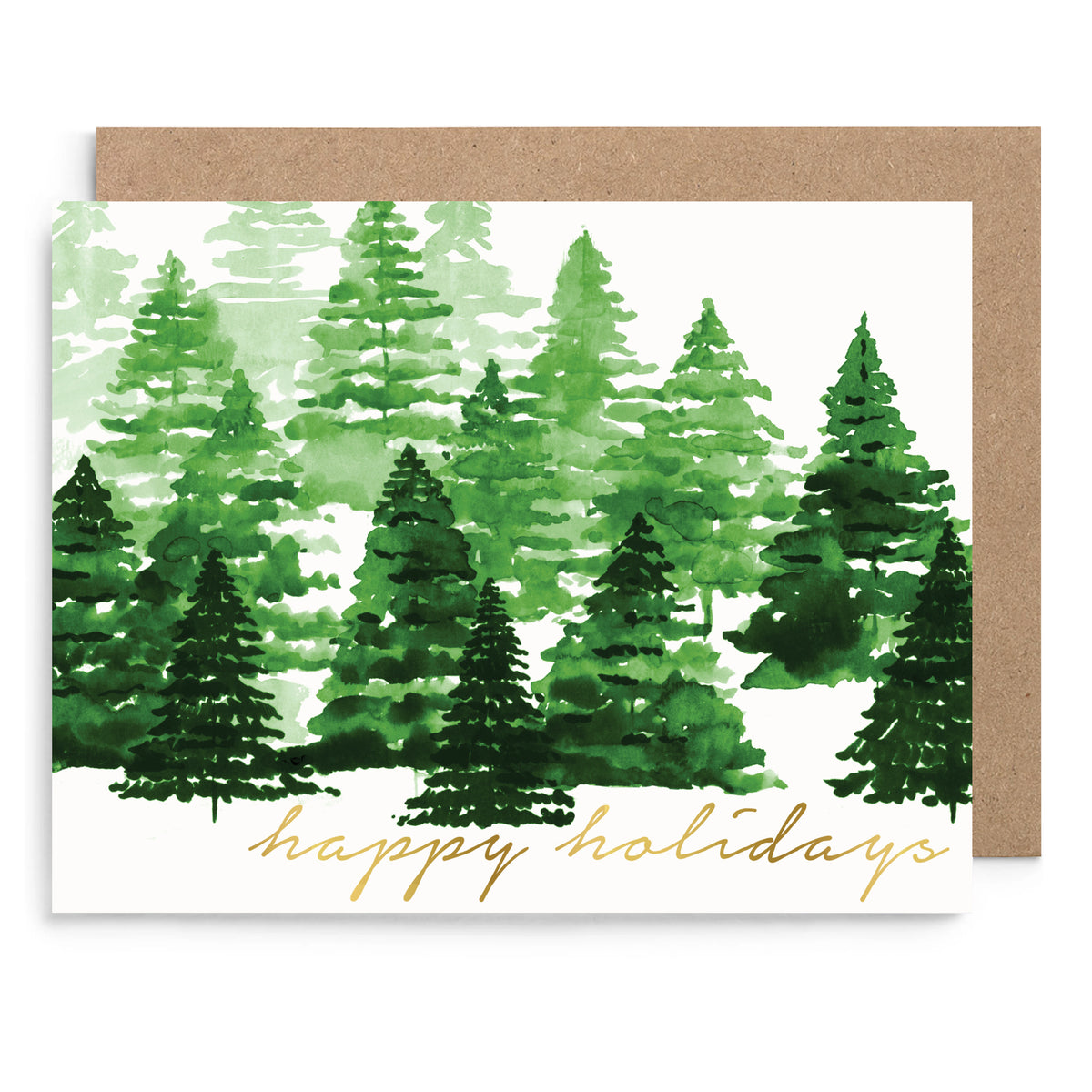 Happy Holidays Trees Card