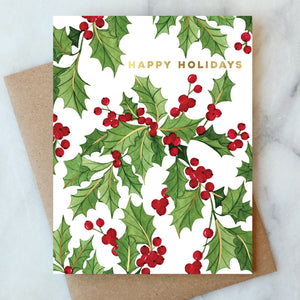 Vines of Holly Holiday Card - Box Set of 6