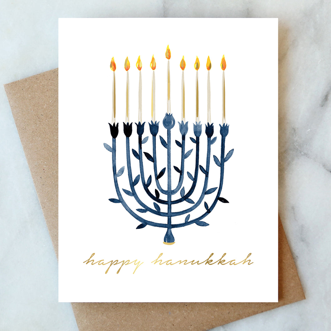 Bright Menorah Hanukkah Card - Box Set of 6