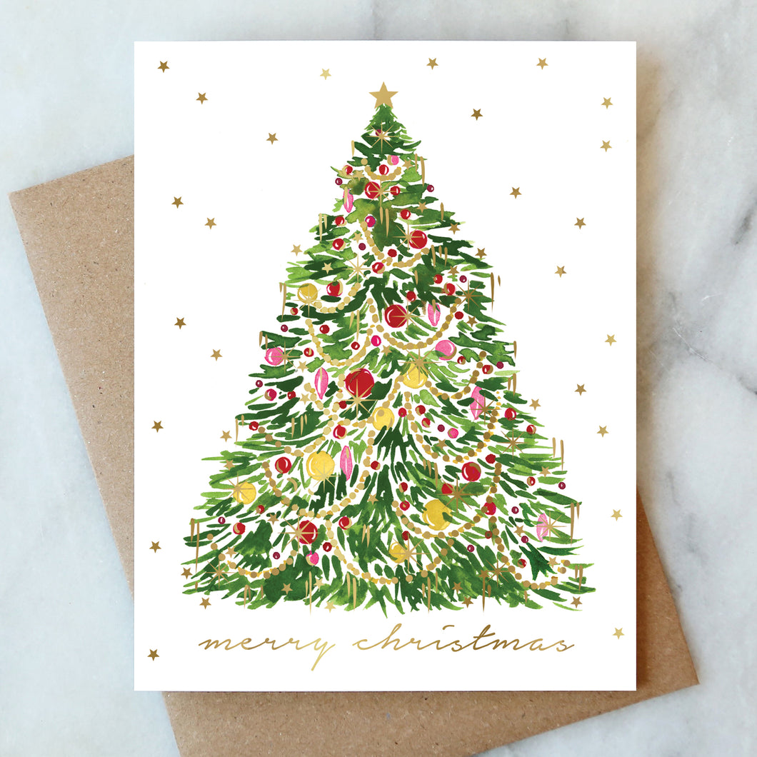 Tinsel Christmas Tree Card