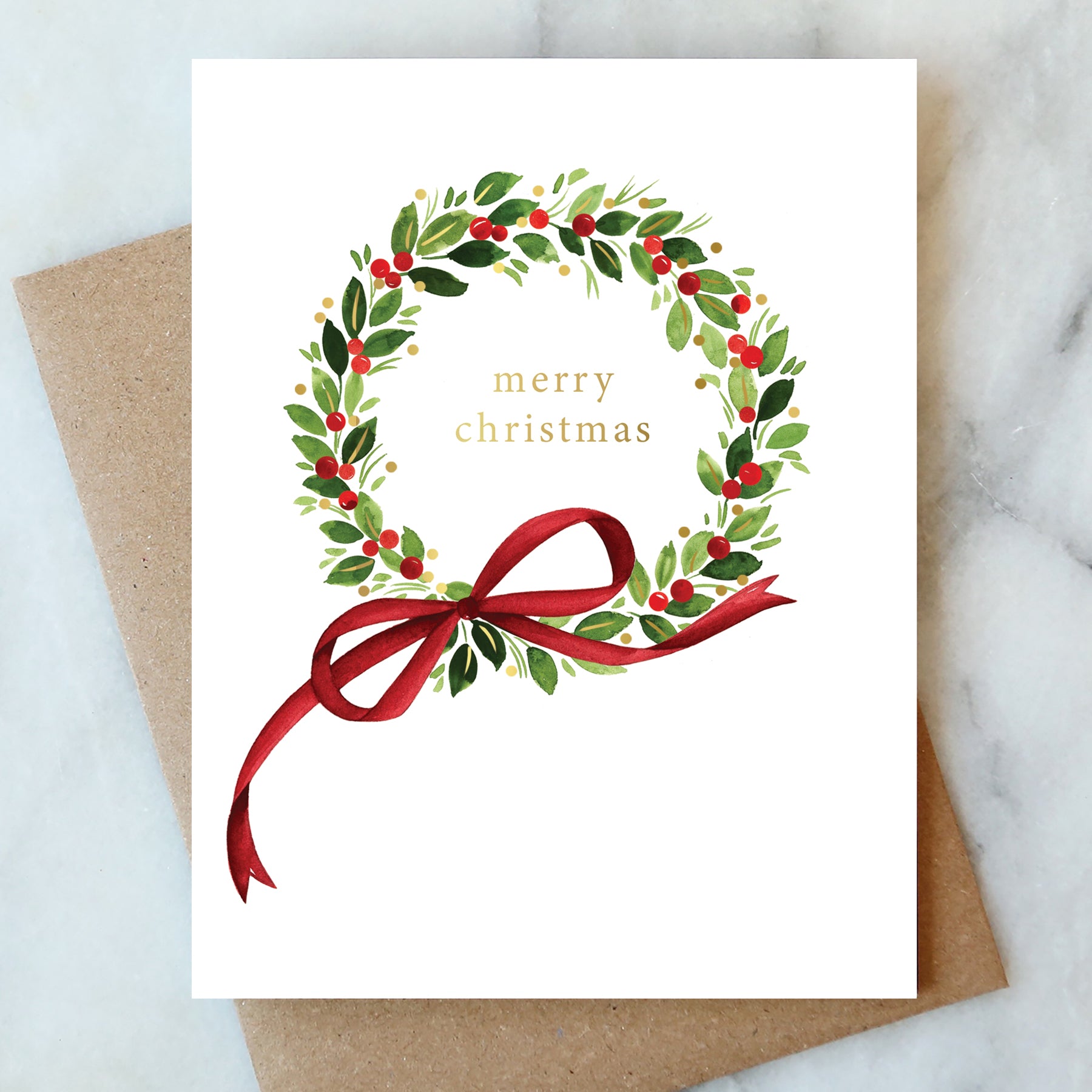 Berry Wreath Christmas Card