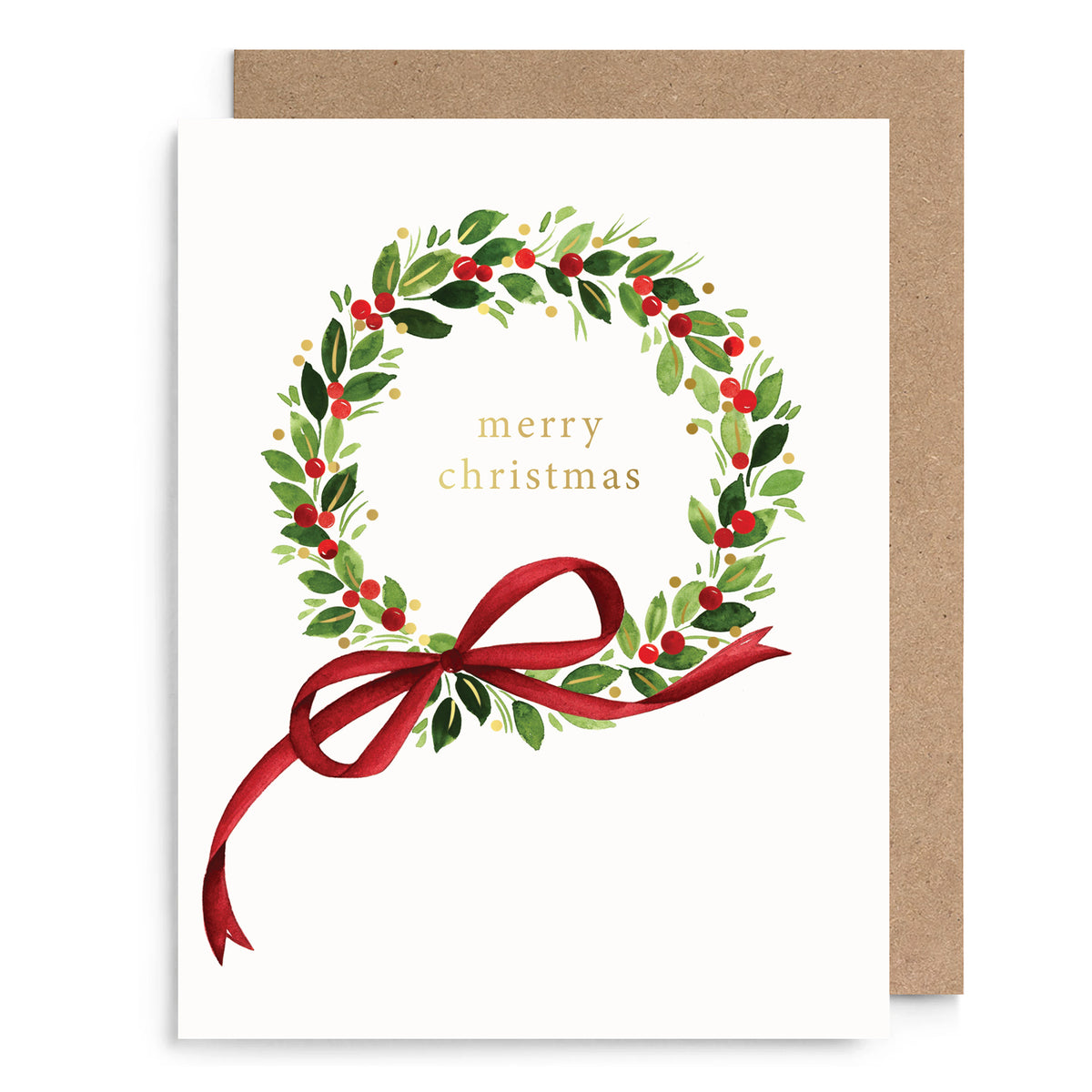 Berry Wreath Christmas Card