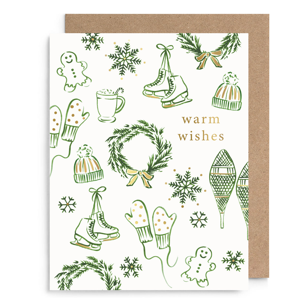 Snowflakes and Skates Holiday Card