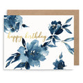 Indigo Floral Birthday Card