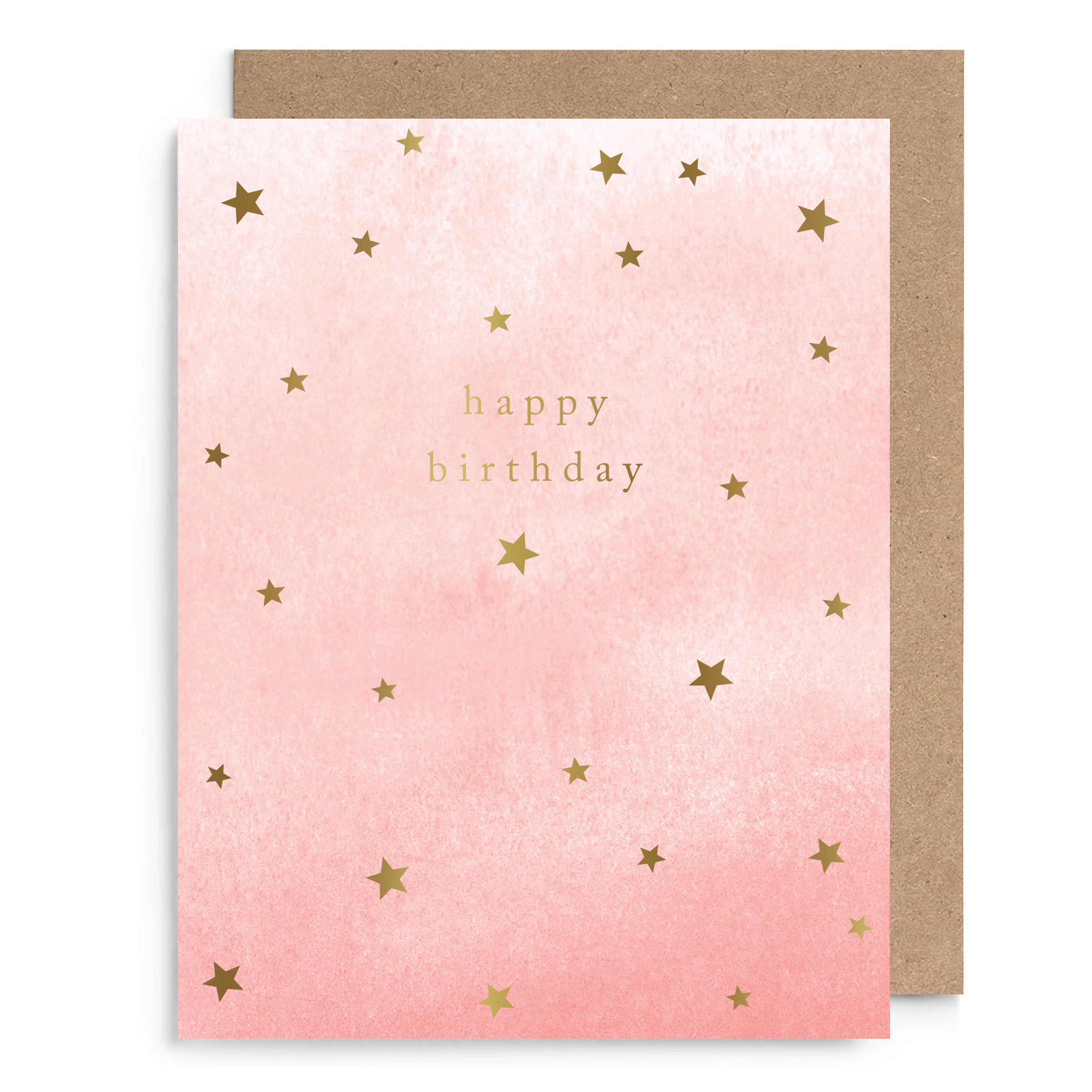 Soft Blush Stars Birthday Card