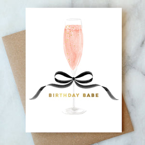 Bow Rosé Birthday Babe Card