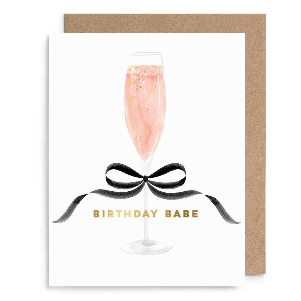 Bow Rosé Birthday Babe Card