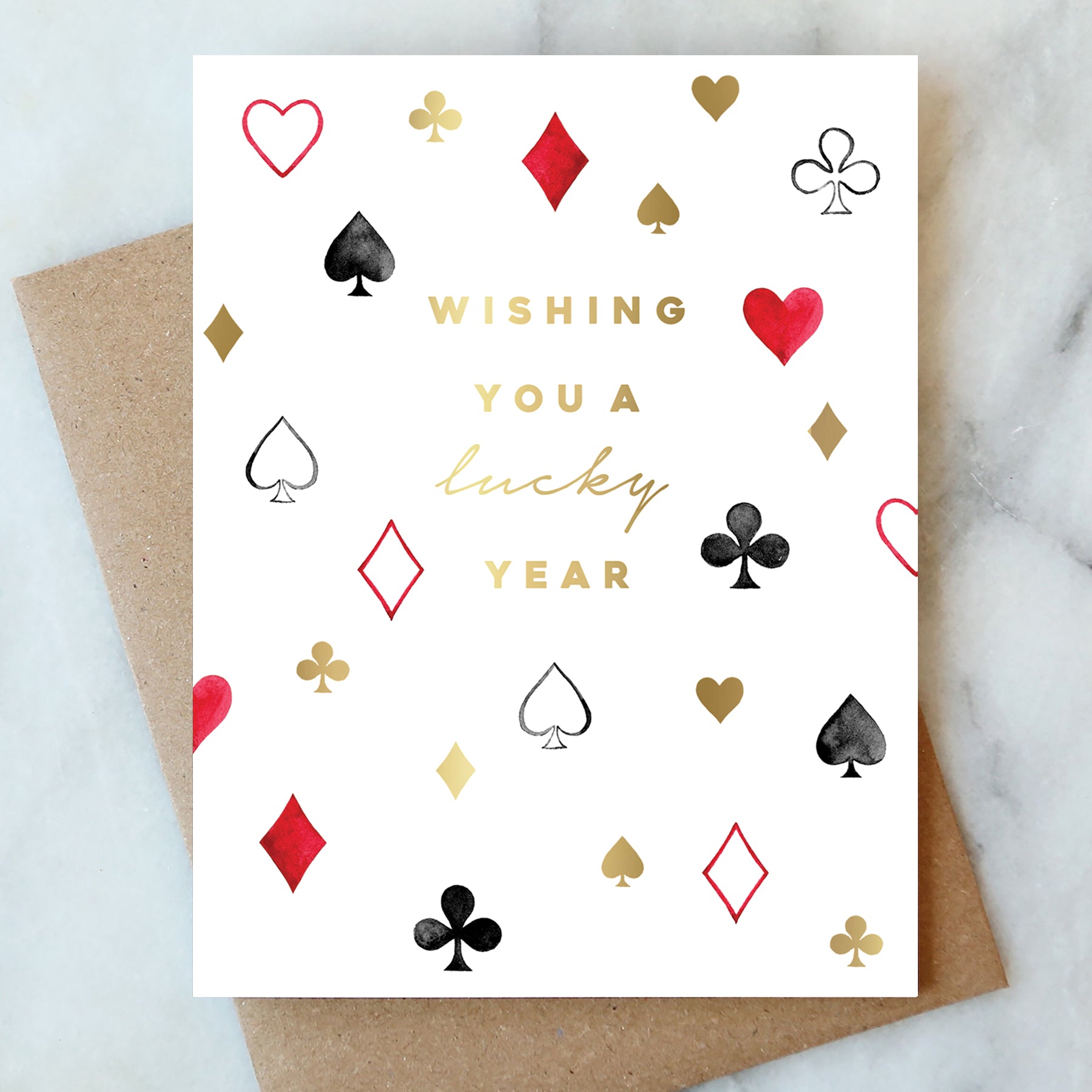 Spades Playing Card Lucky Birthday Card
