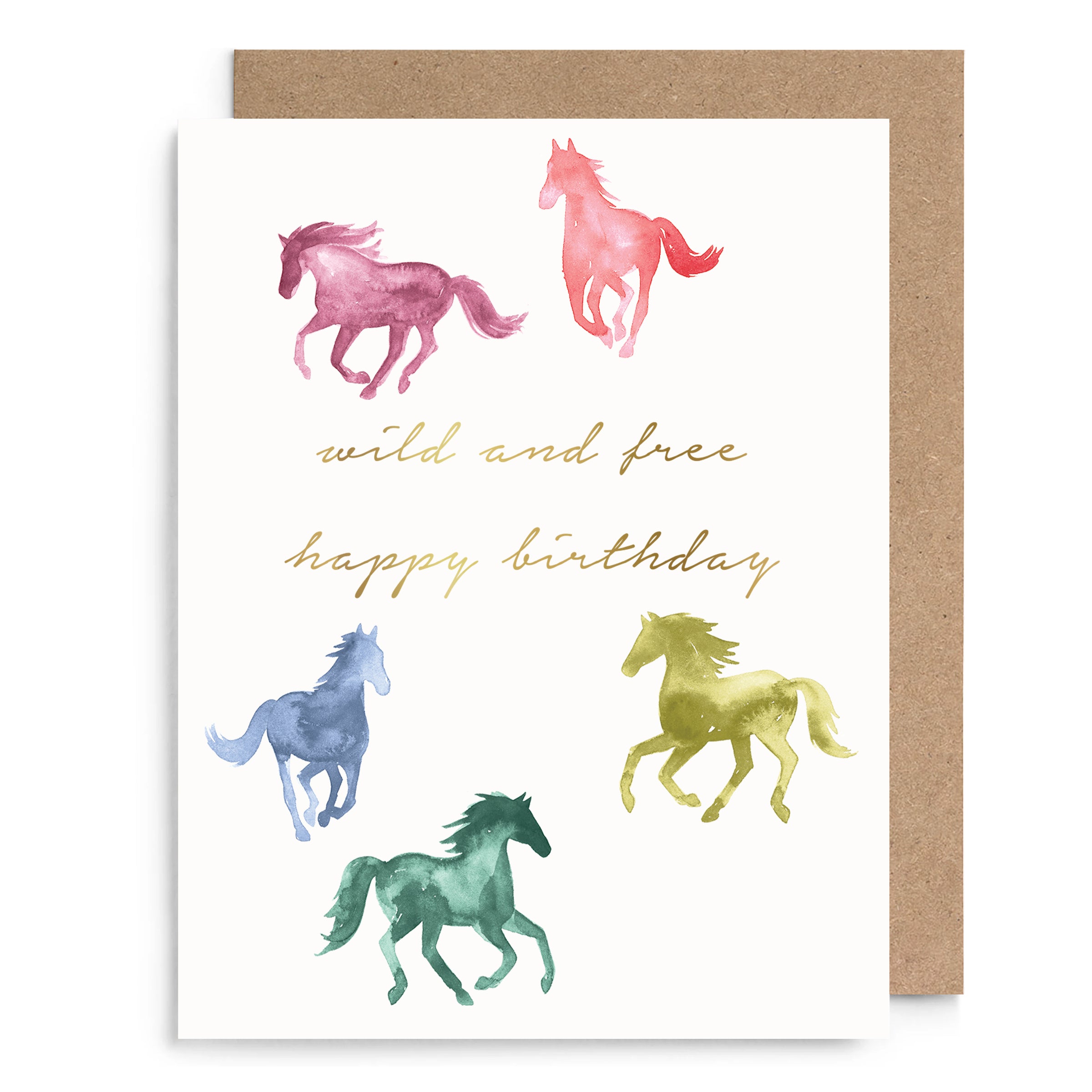 Wild Horses Birthday Card
