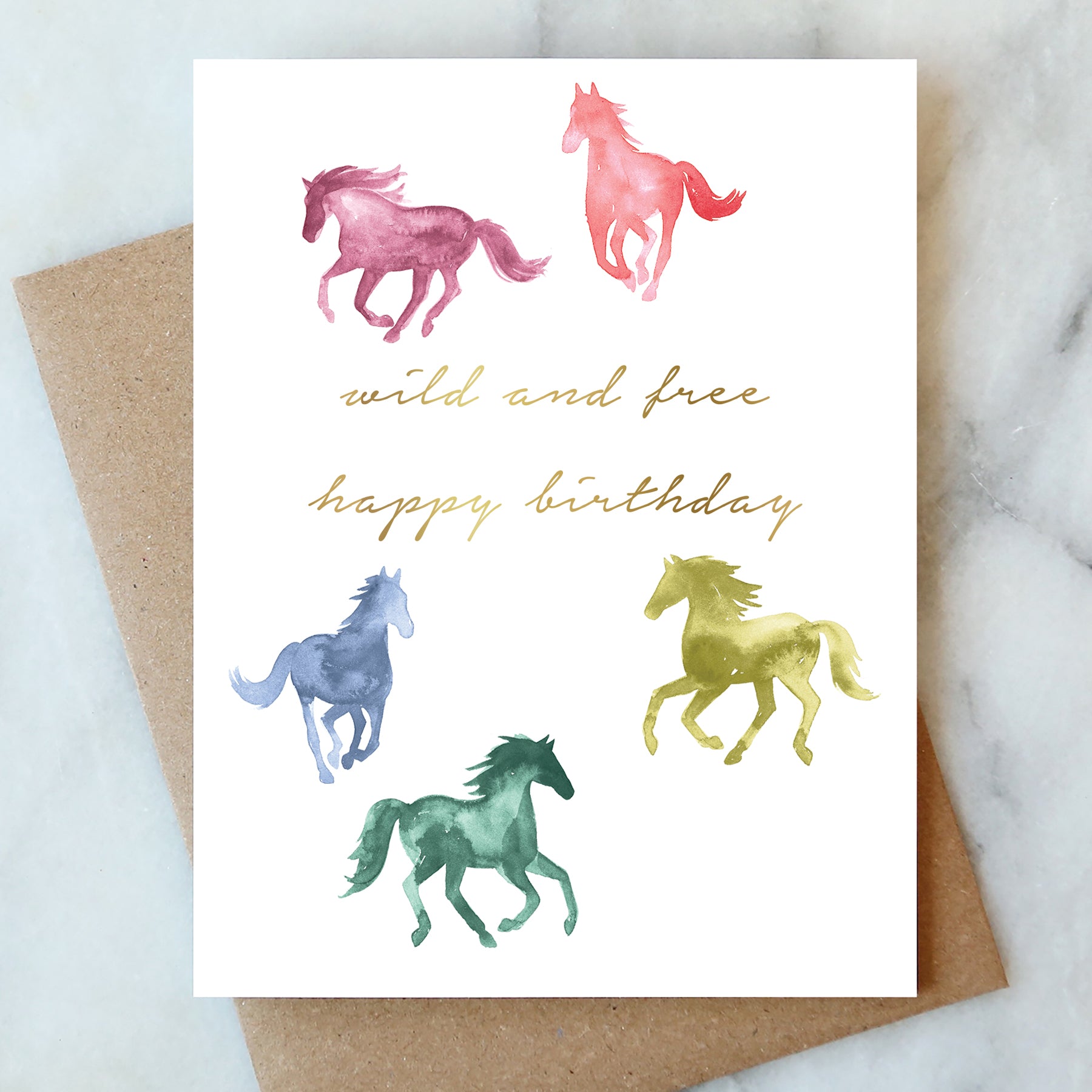 Wild Horses Birthday Card