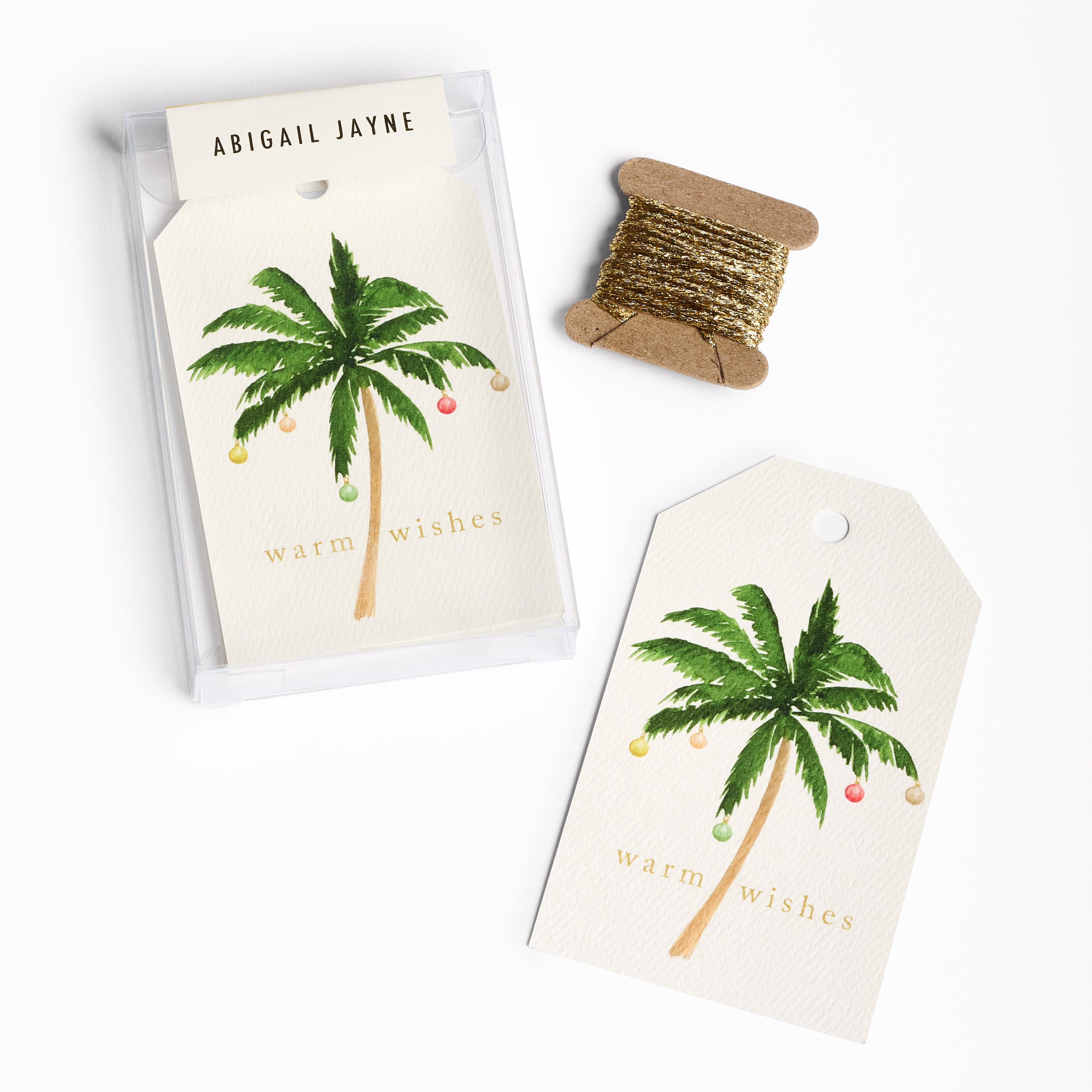 Christmas Palm Tree Gift Tags with Ribbon - set of 8