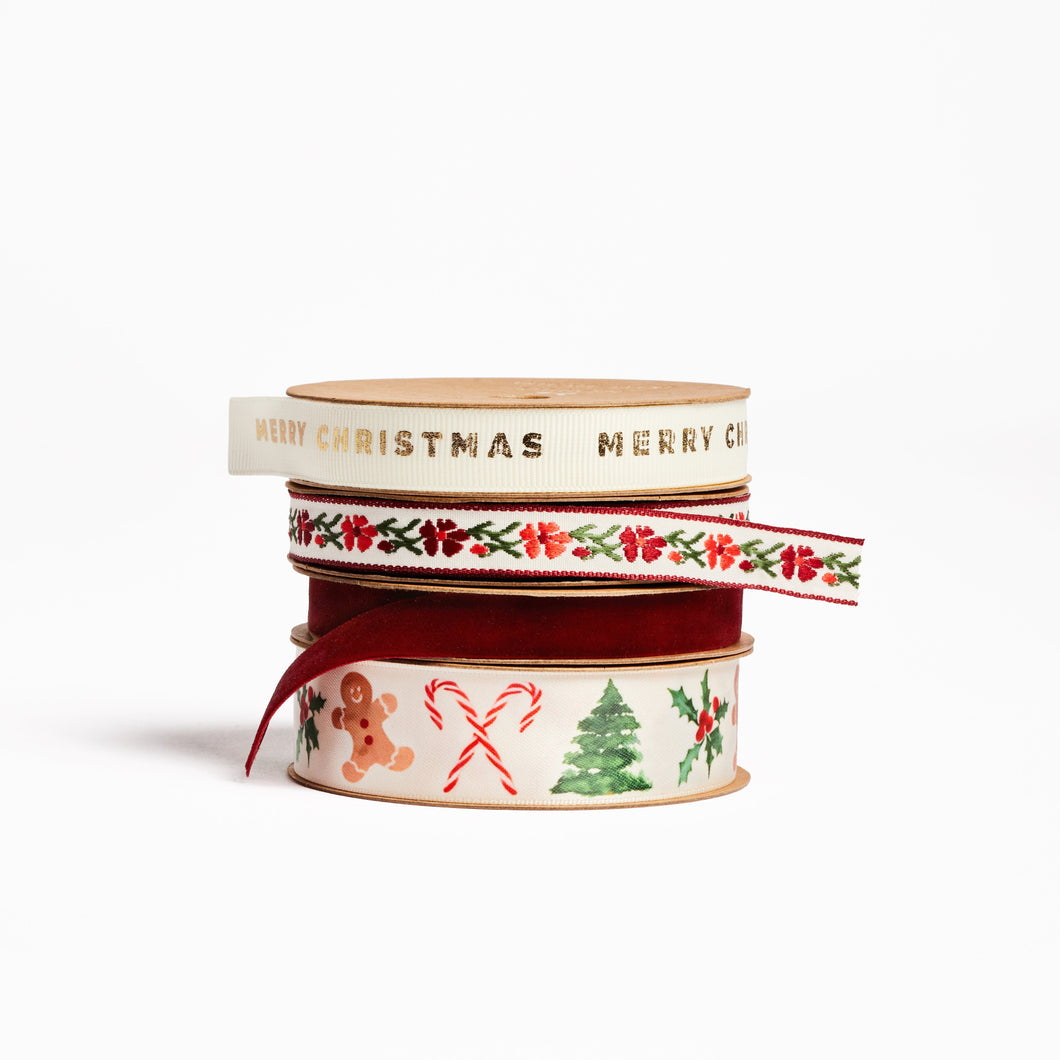 Christmas Holiday Set of Ribbon