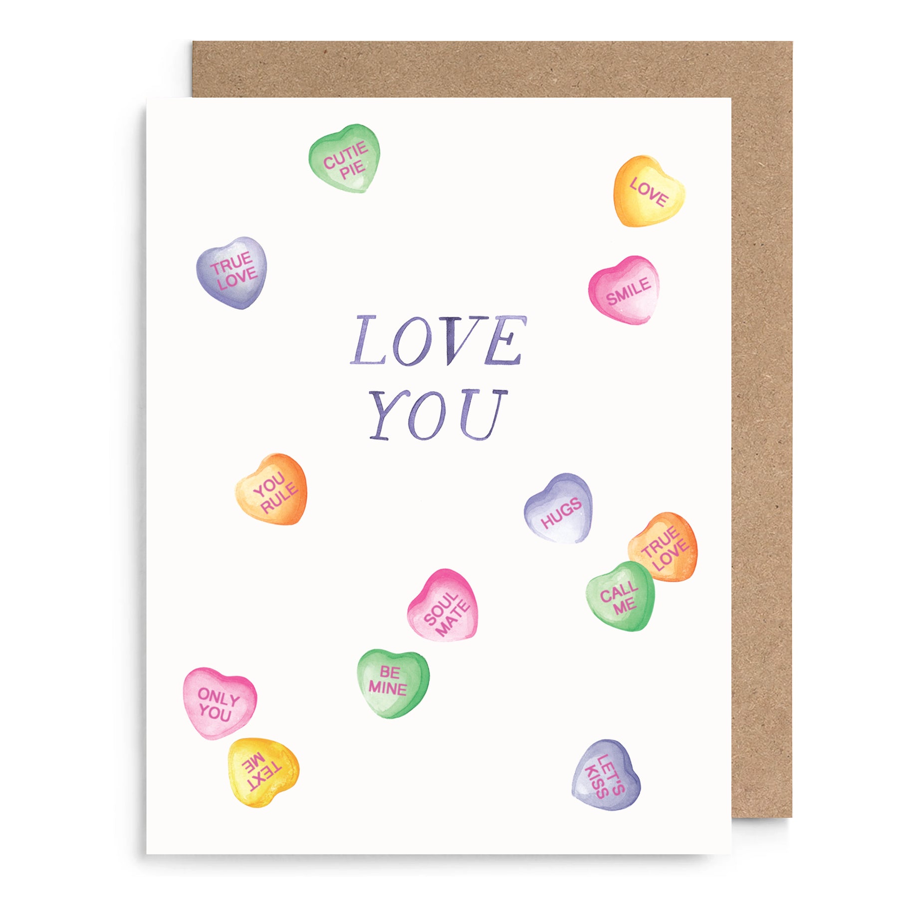 Candy Hearts Love Card