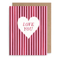 Burgundy Stripe Love You Card