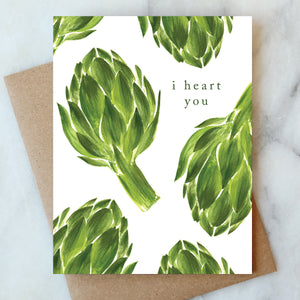 Artichokes I Heart You Card