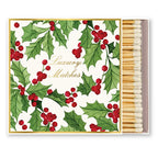 Luxury Holly Berry Holiday 4" Square Safety Matches