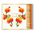 Luxury Marigold Floral 4" Square Safety Matches