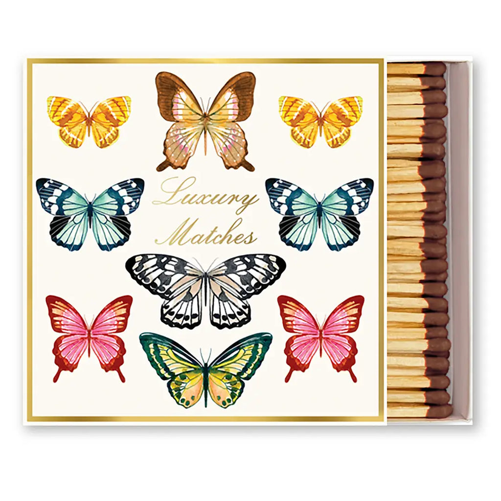 Luxury Botanical Butterfly 4" Square Safety Matches
