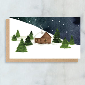 Snowy Cabin Mini Cards- Boxed Set of 6