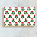 Holiday Floral Block Print Mini Cards- Boxed Set of 6