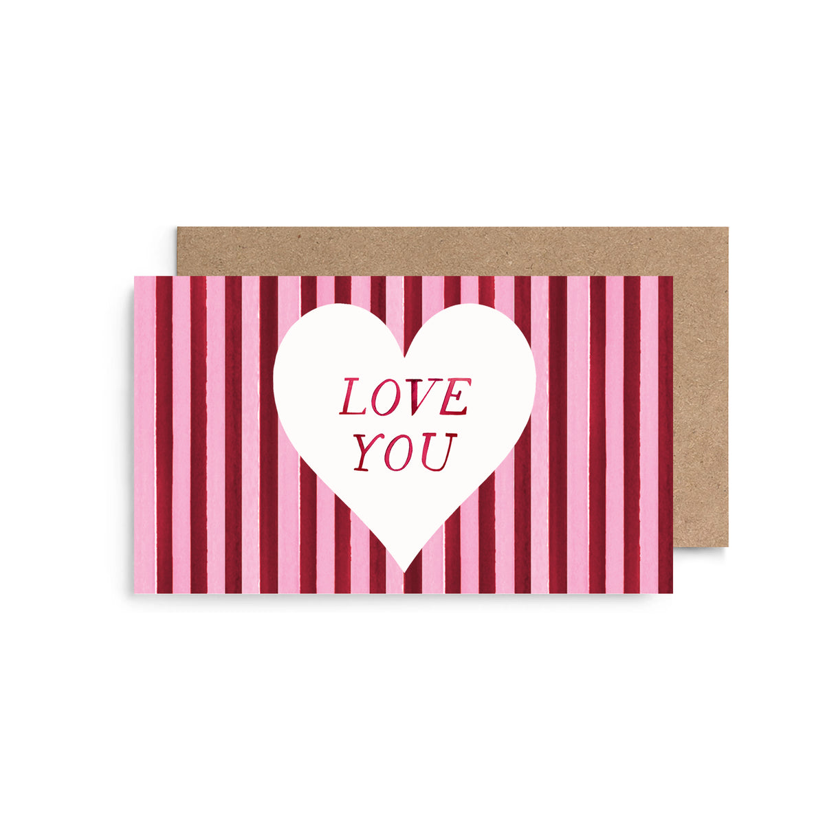 Burgundy Stripe Love Mini Cards - Boxed Set of 6