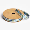 Blue Vine Floral Woven Ribbon