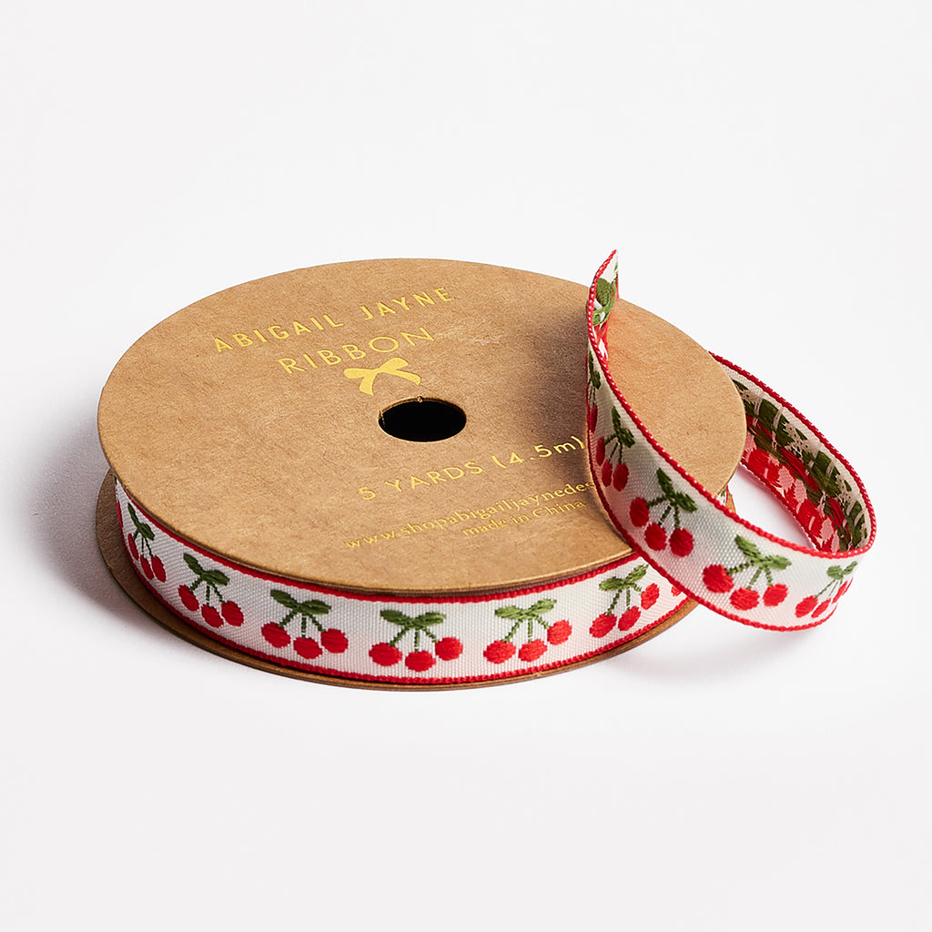 Cherries Woven Ribbon