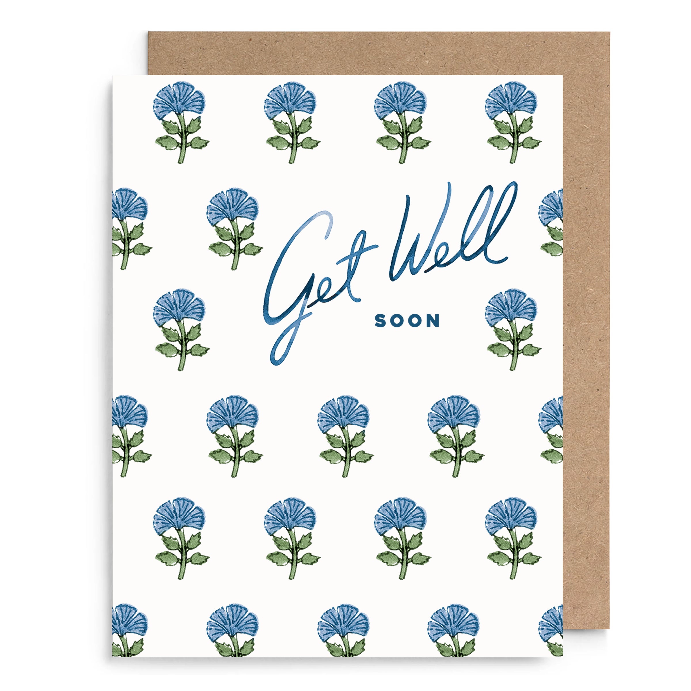 Block Print Get Well Soon Card