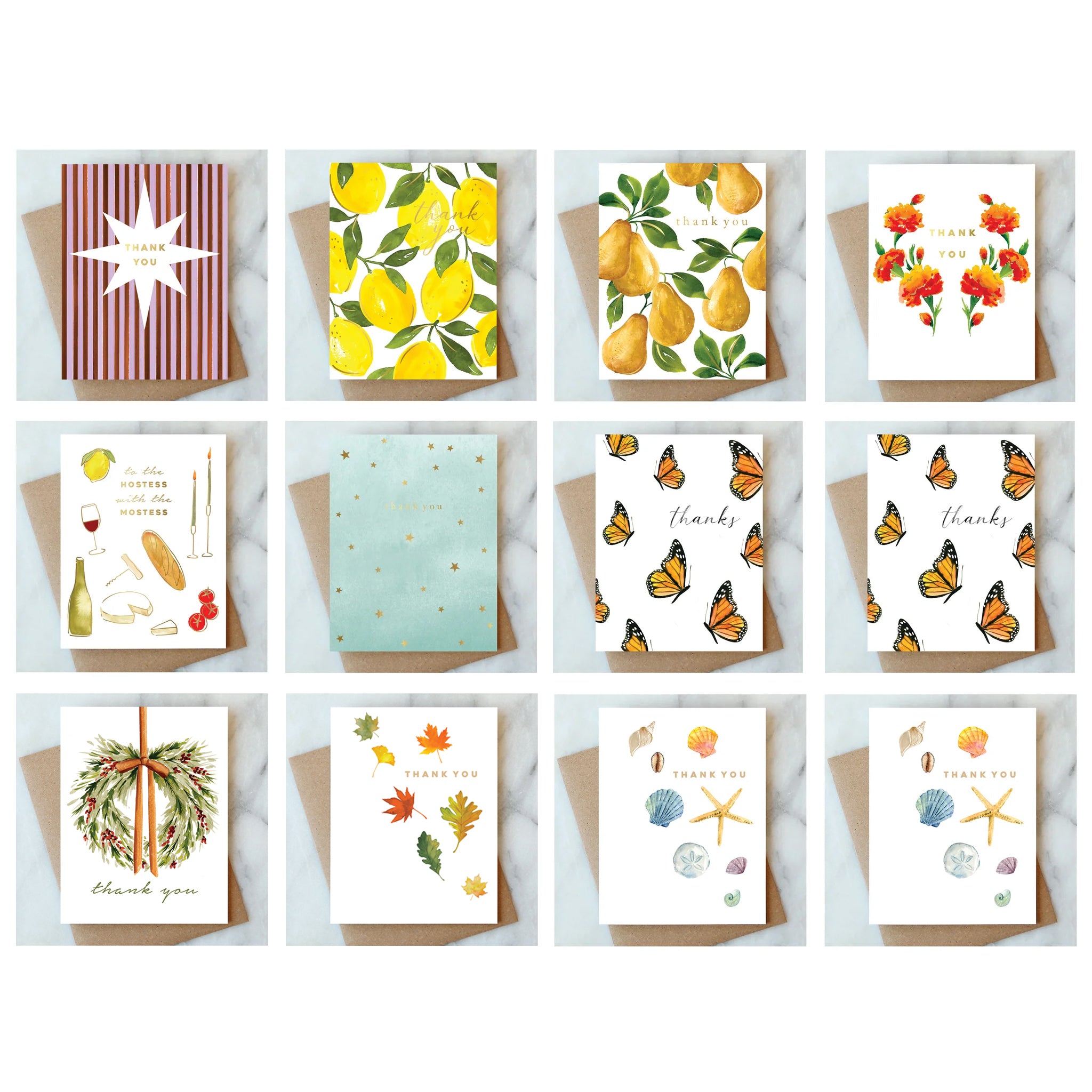 Thank You Card Variety Pack  - 12 cards