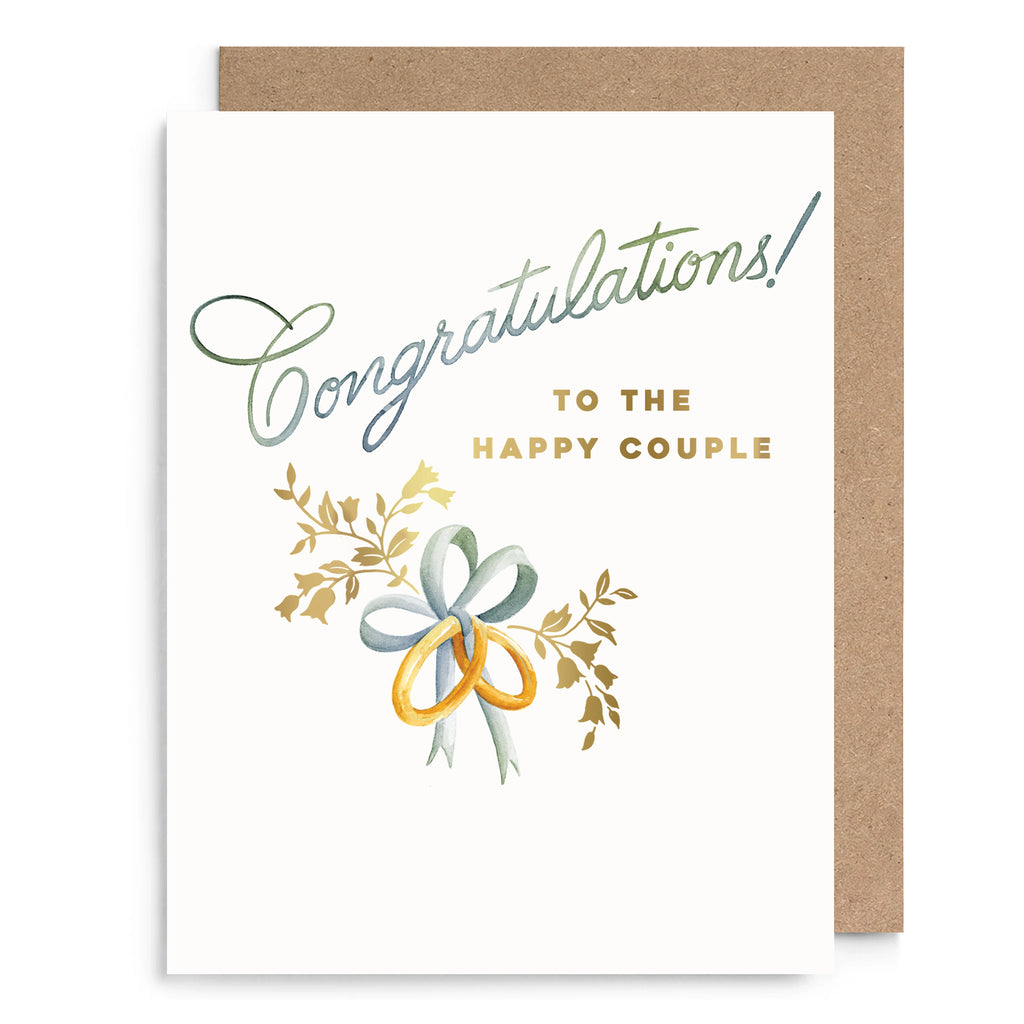 Wedding Rings Congratulations Card