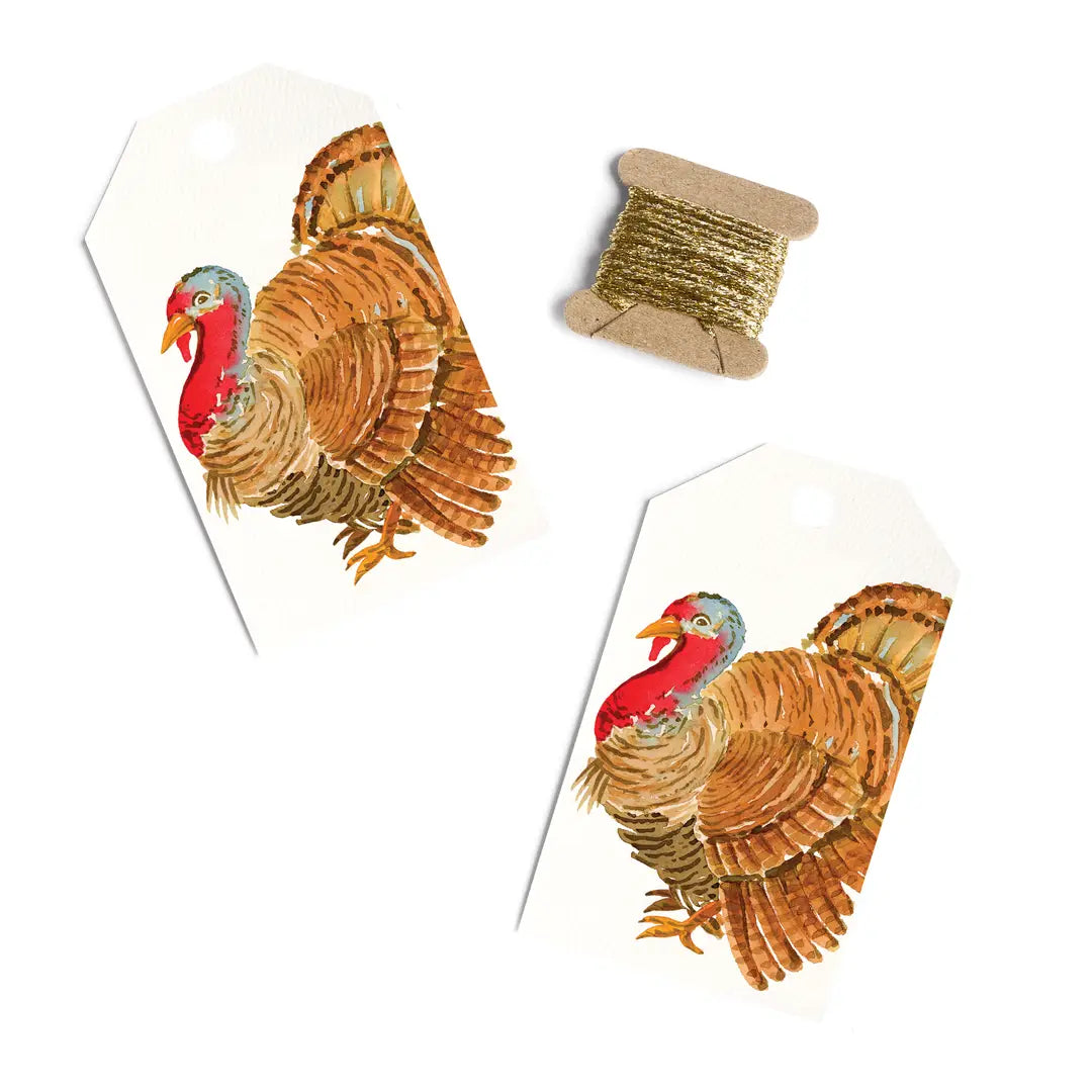 Turkey Gift Tags with Ribbon - set of 8