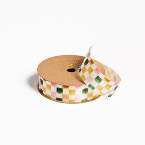 Colorful Checkered Satin Ribbon