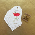 Cranberry Cocktail Gift Tags with Ribbon - set of 8