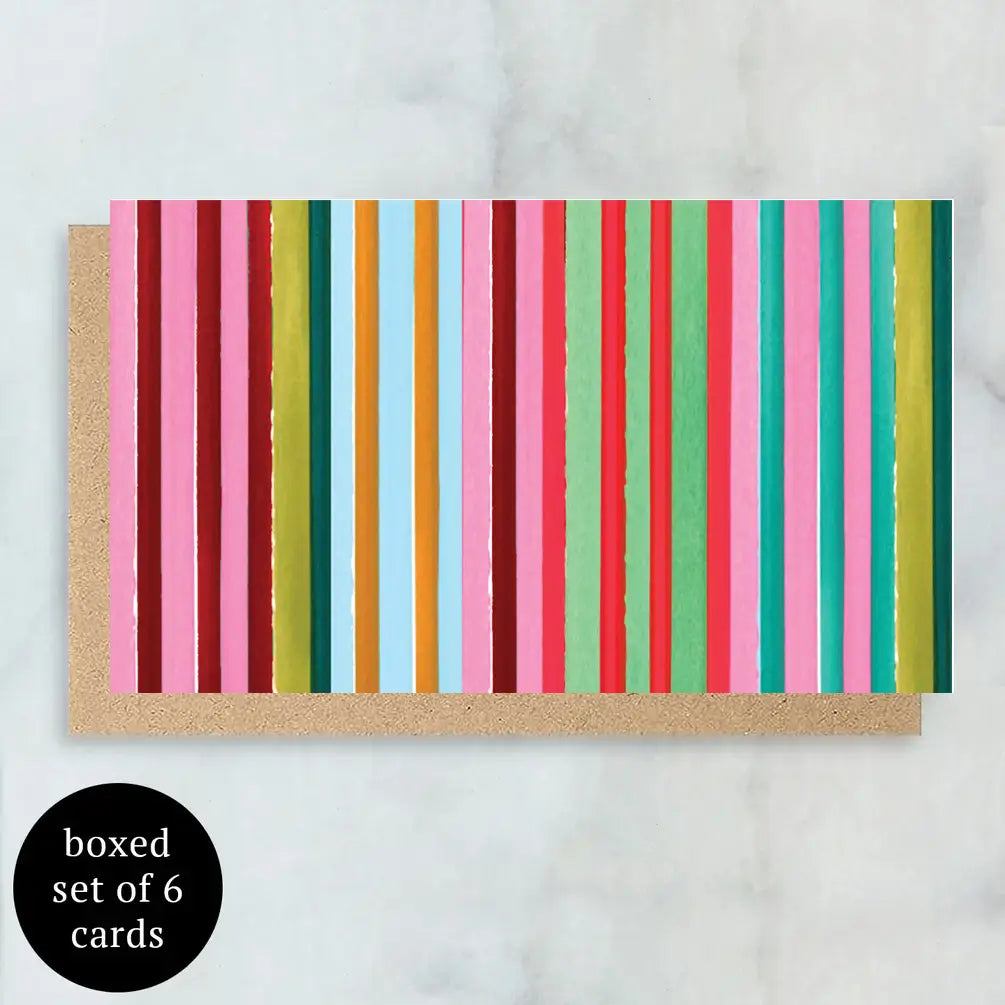 Multi Stripe Mini Cards- Boxed Set of 6