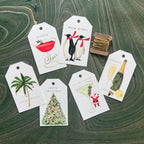 Christmas Palm Tree Gift Tags with Ribbon - set of 8